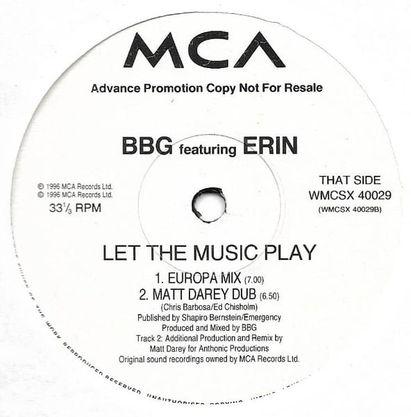 BBG Featuring Erin Lordan - Let The Music Play - Image 6